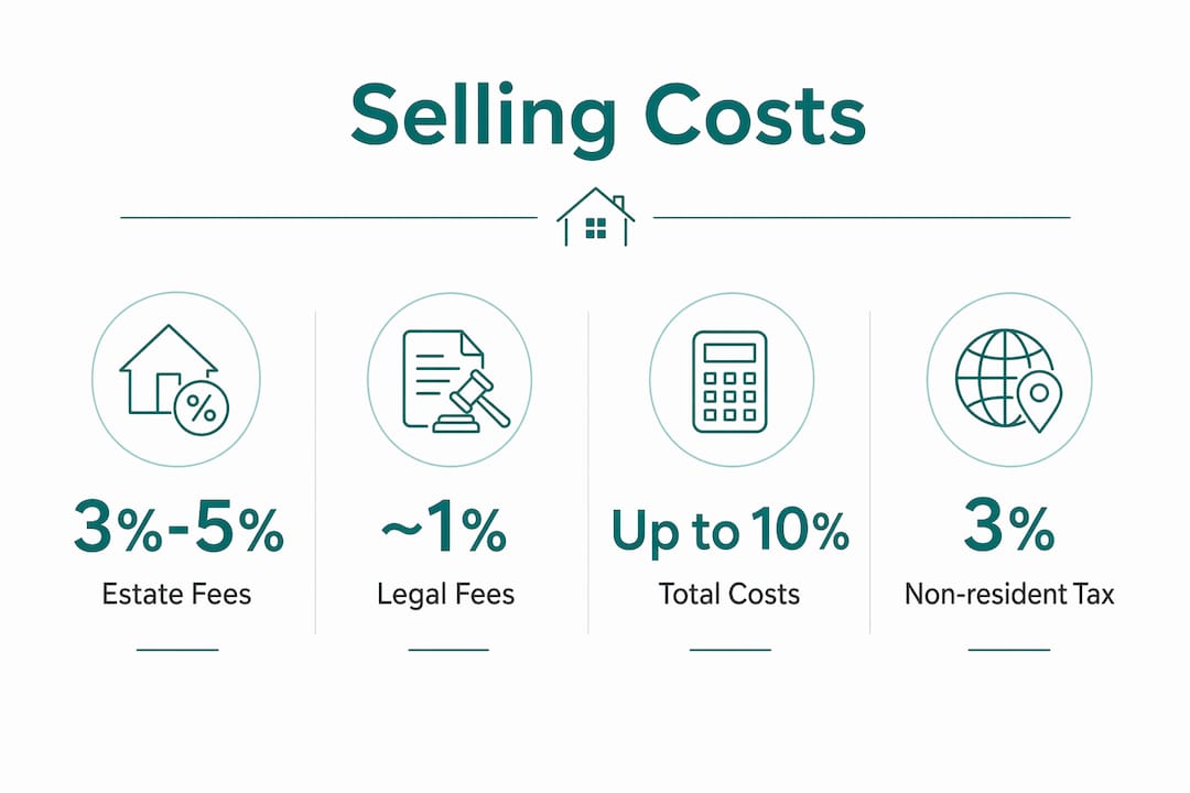 Infographic of main selling costs and fees in Spain