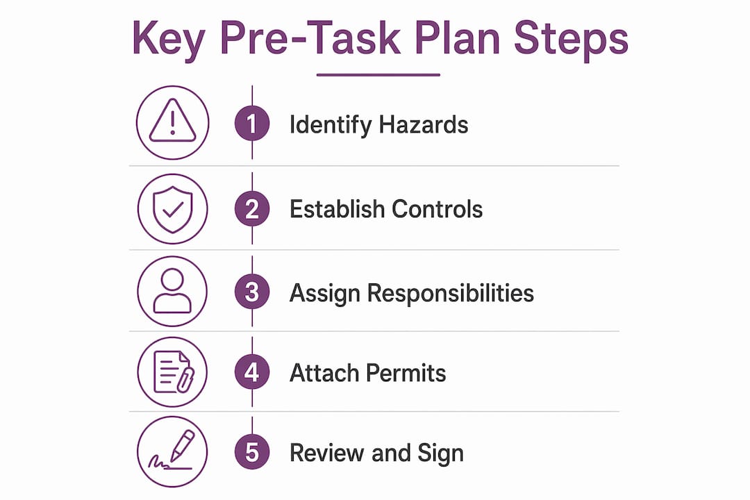 Infographic showing key steps of pre-task planning process