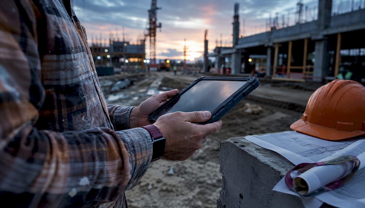 Hands operating digital tablet for Take 5 checks