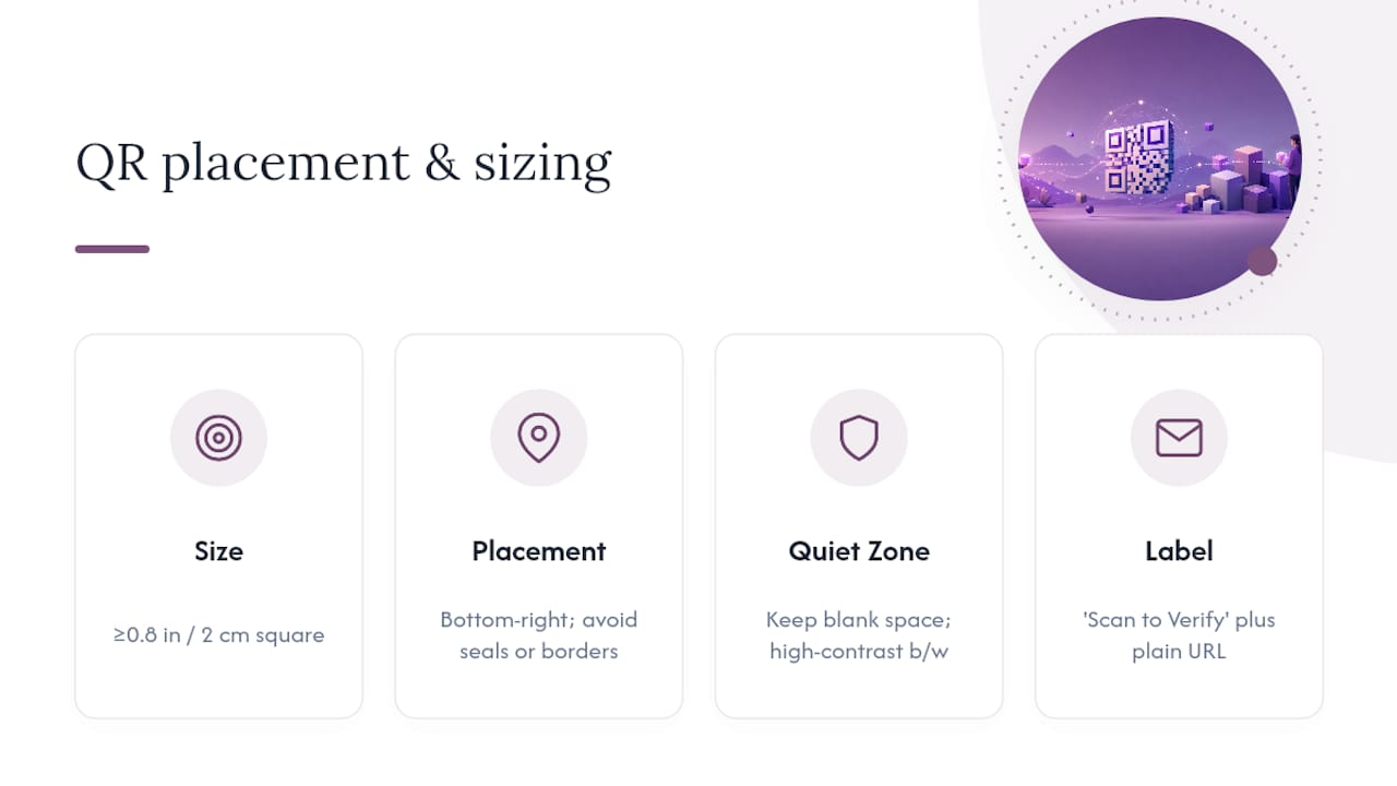 QR code print sizing and contrast guidelines