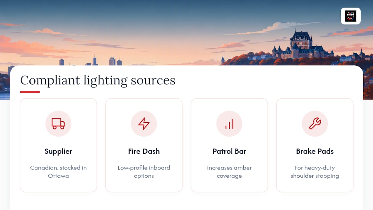 Where can fleet managers source compliant lighting? — overview diagram