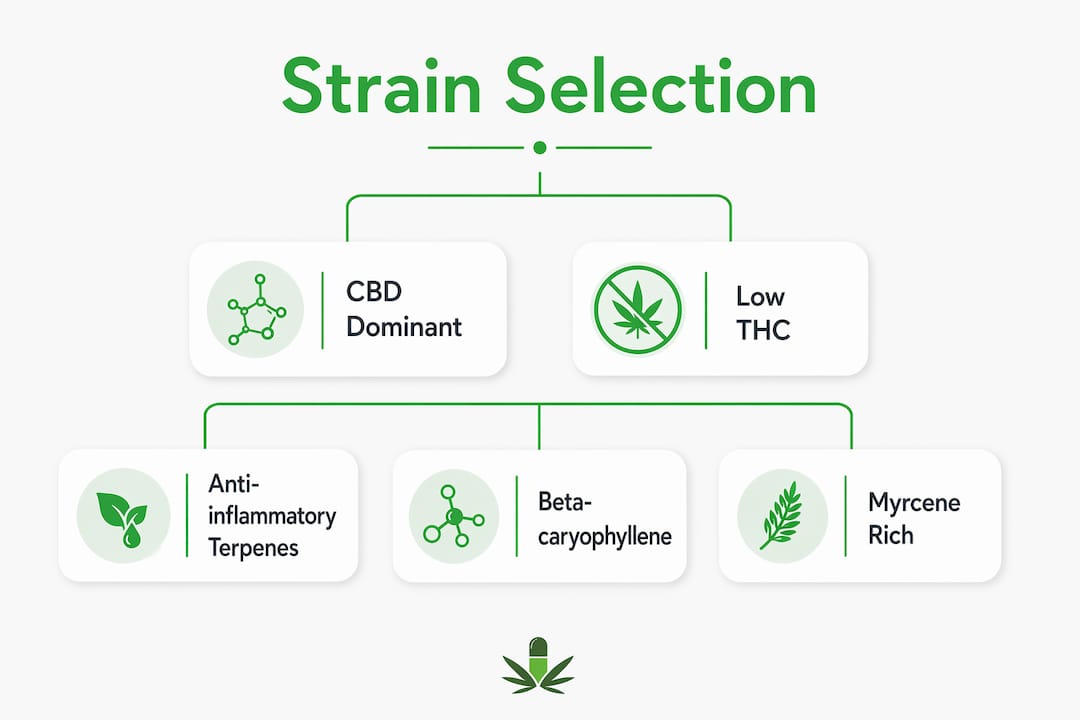 Infographic showing strain selection hierarchy for pancreatitis