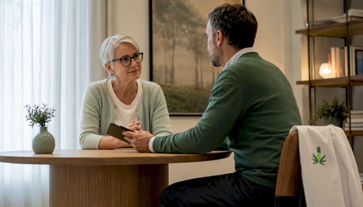 Patient consulting doctor about medical cannabis