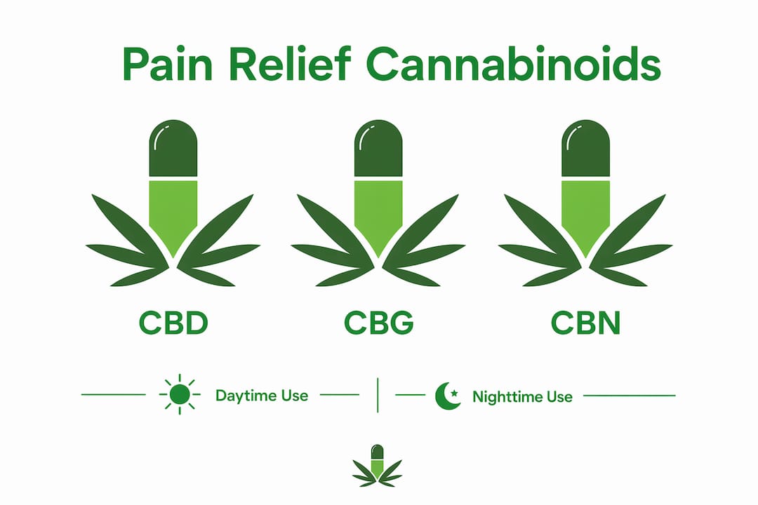 Infographic showing pain relief cannabinoids hierarchy