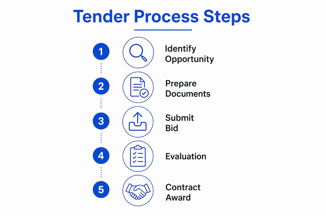 Infographic showing government tender process steps