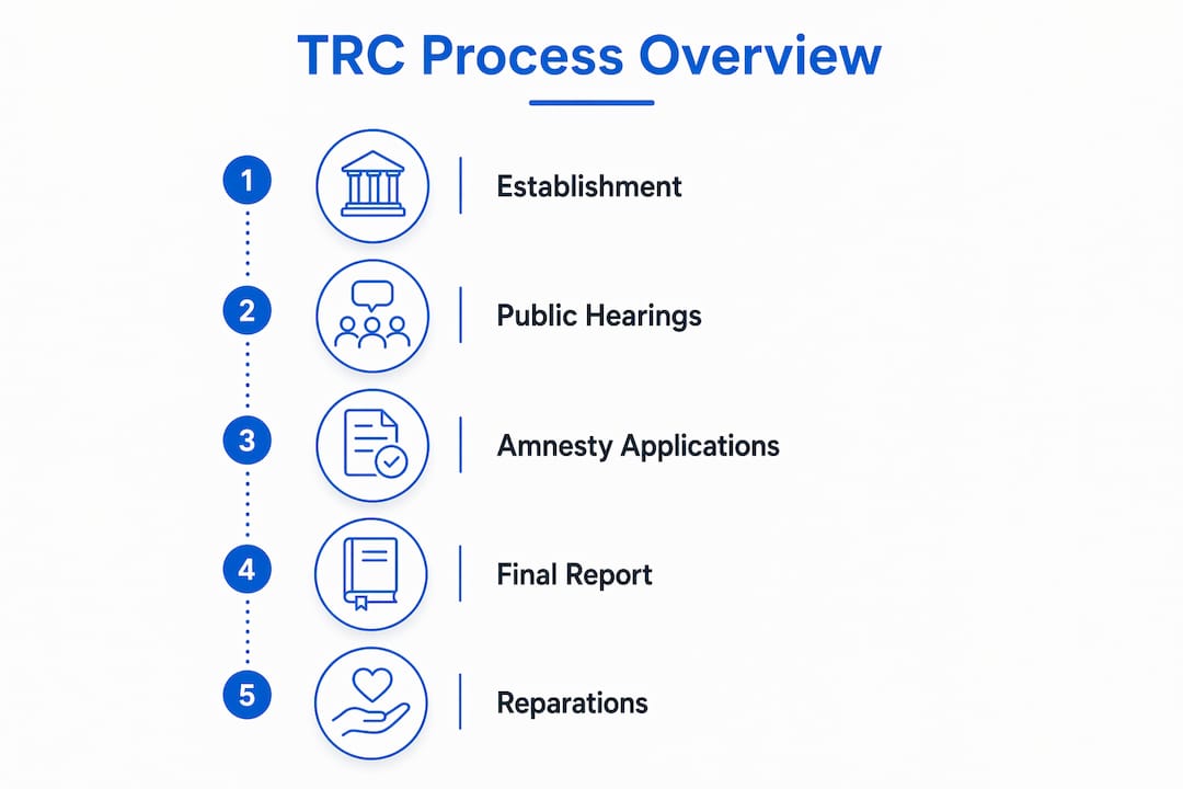 Infographic showing five key TRC process steps