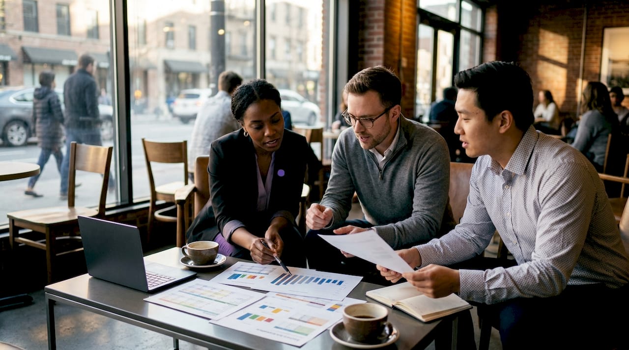 Team discussing software engineer salaries