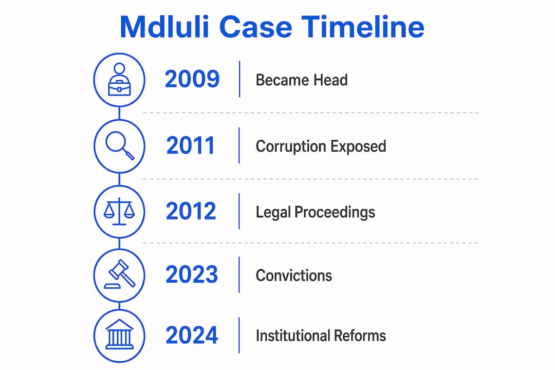 Infographic showing timeline of Mdluli case