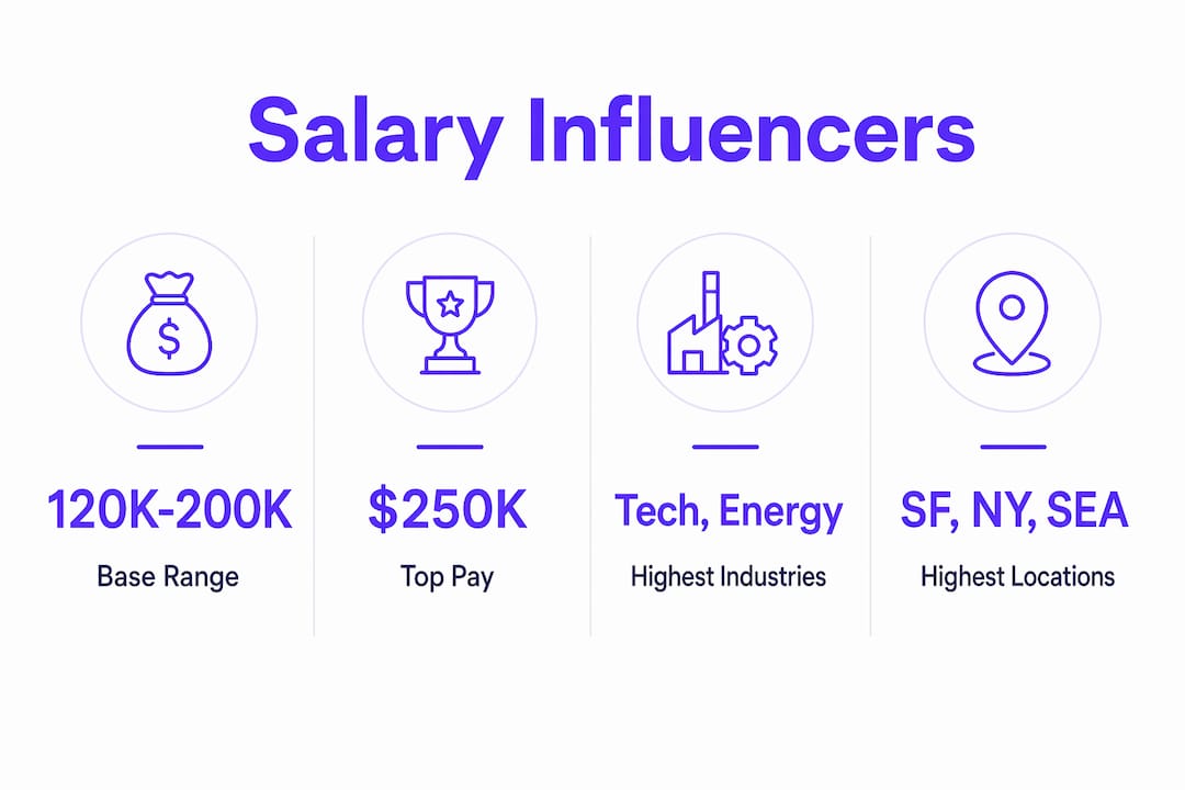 Infographic highlighting operations director salary factors