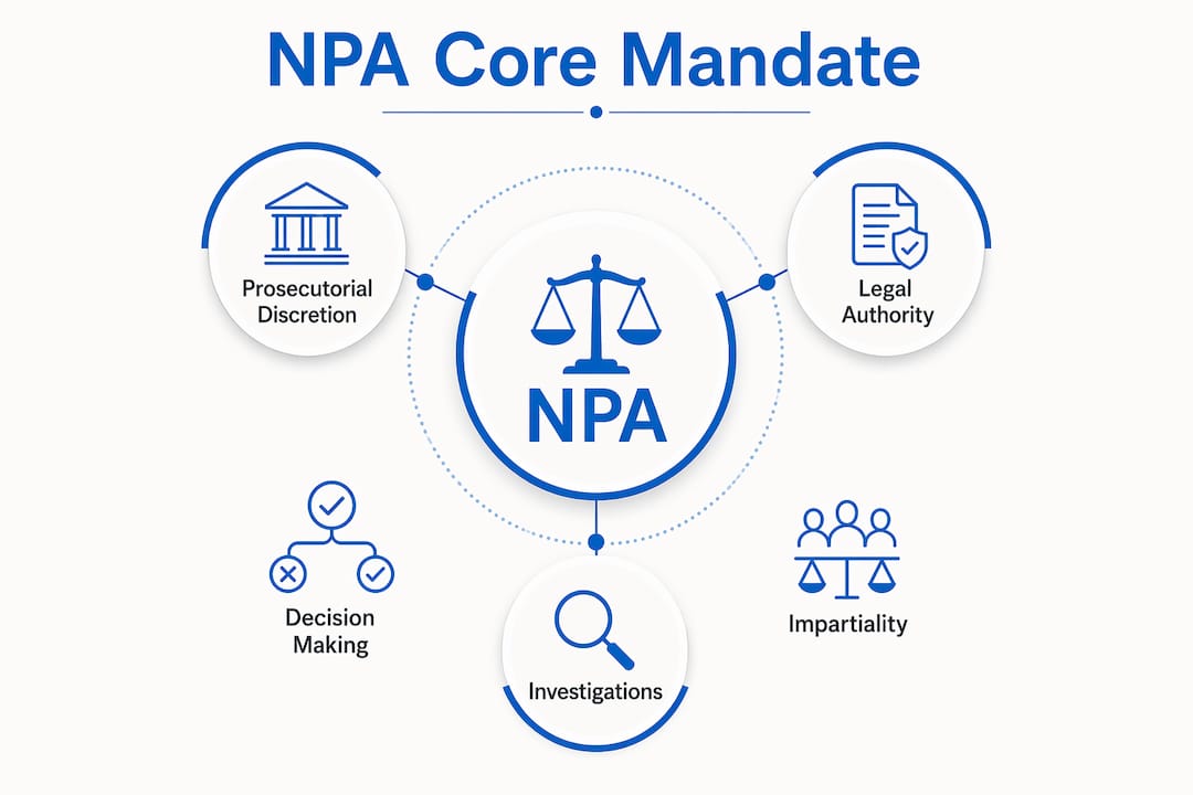 Infographic illustrating National Prosecuting Authority core functions