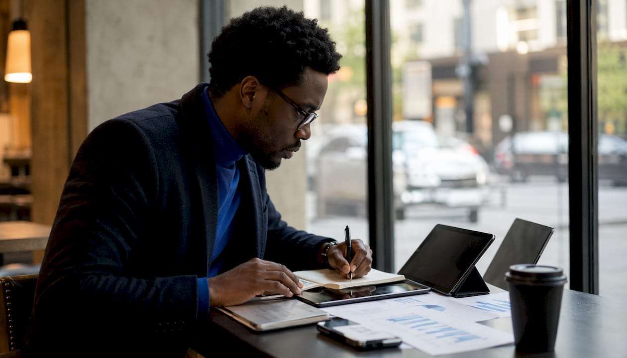 Journalist analyzing government spending data