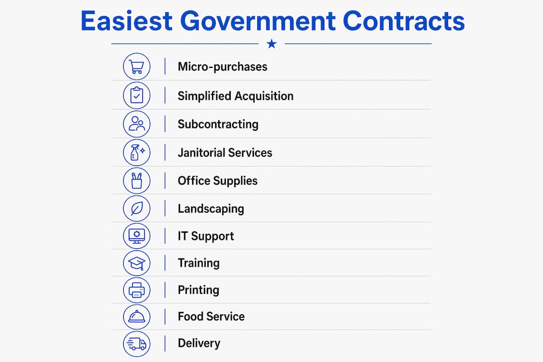 Infographic showing easiest government contract types