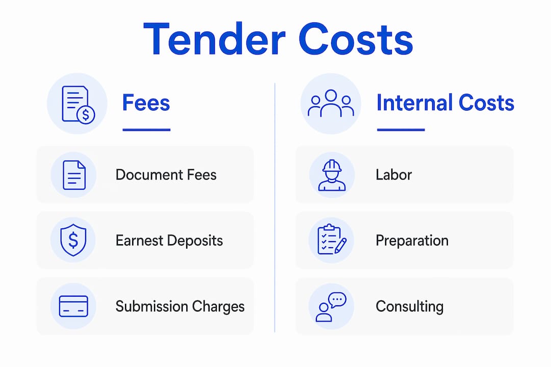 Infographic showing two categories of tender costs