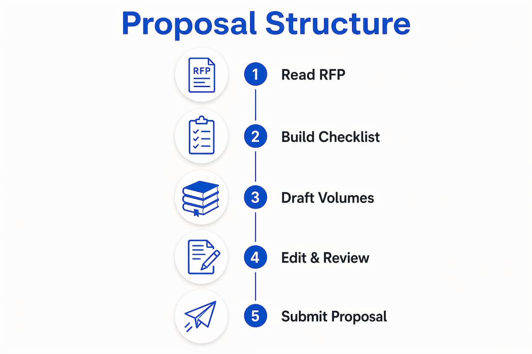Infographic of government proposal process steps