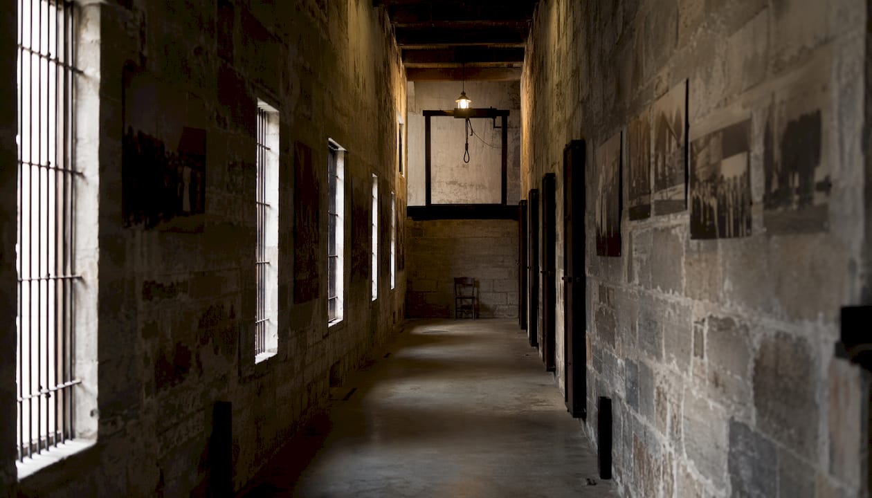 Exterior shot of Pretoria Central Prison on sunny day