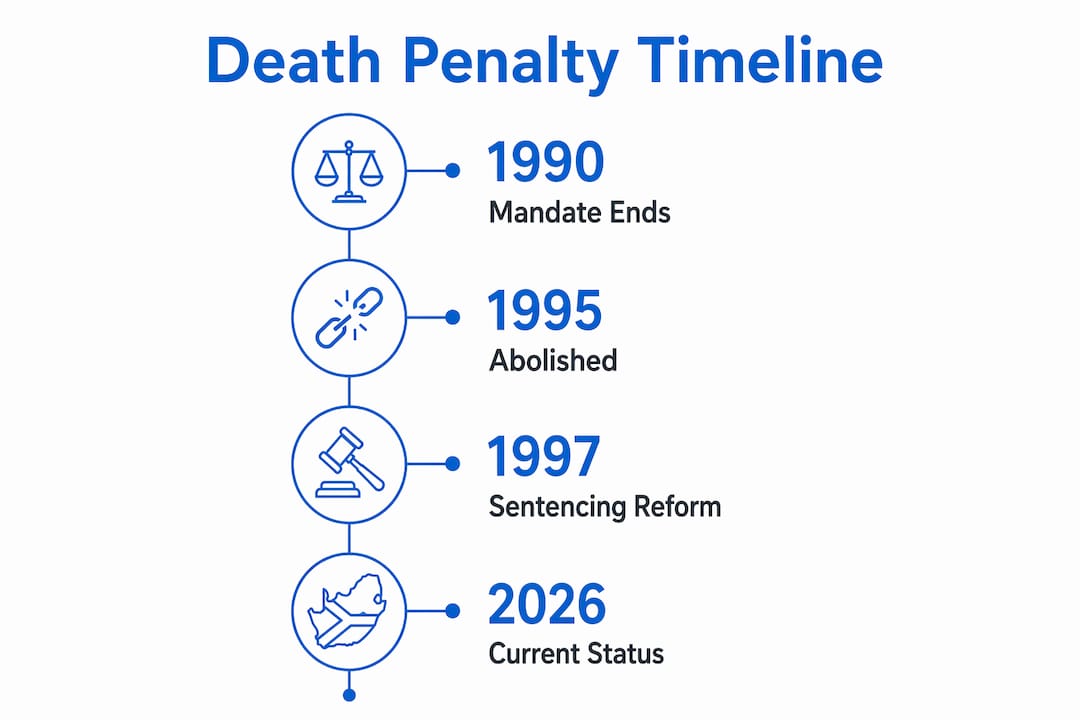 Infographic timeline of South African death penalty abolition