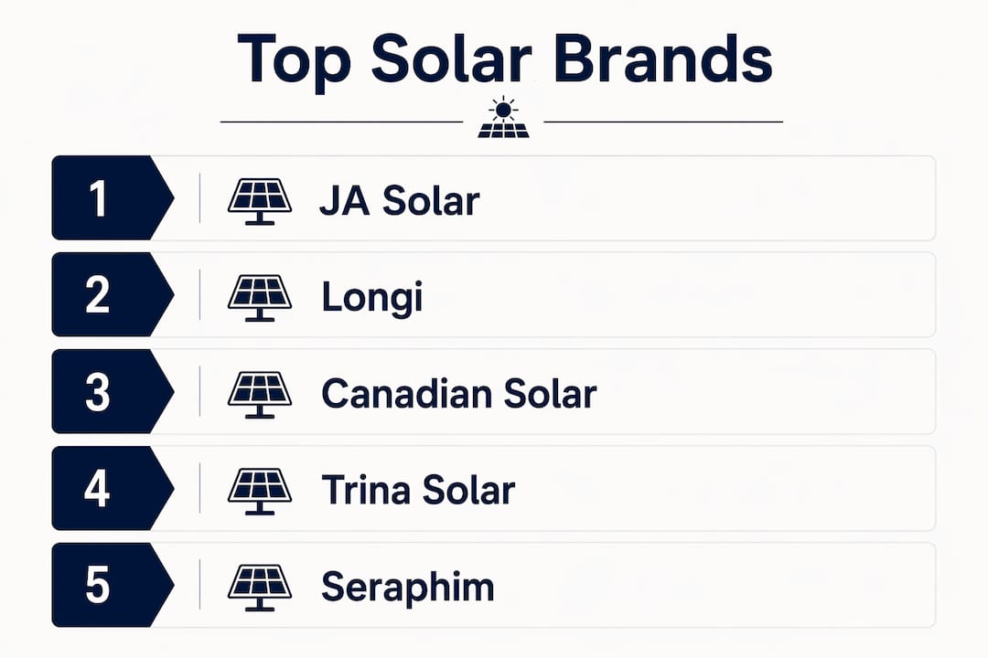 Infographic ranking top solar panel brands