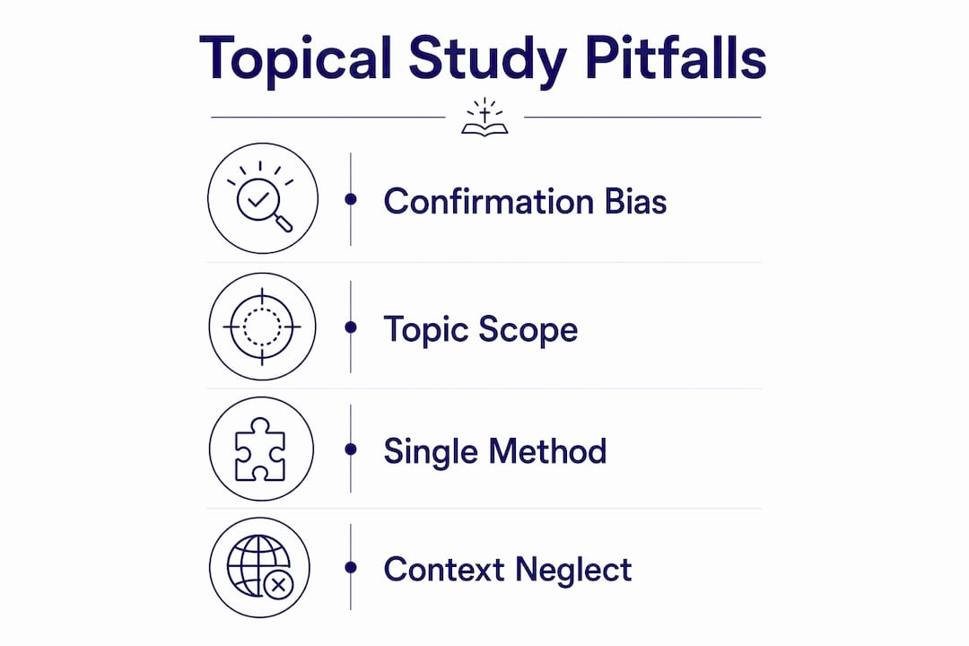 Infographic outlining common topical Bible study pitfalls