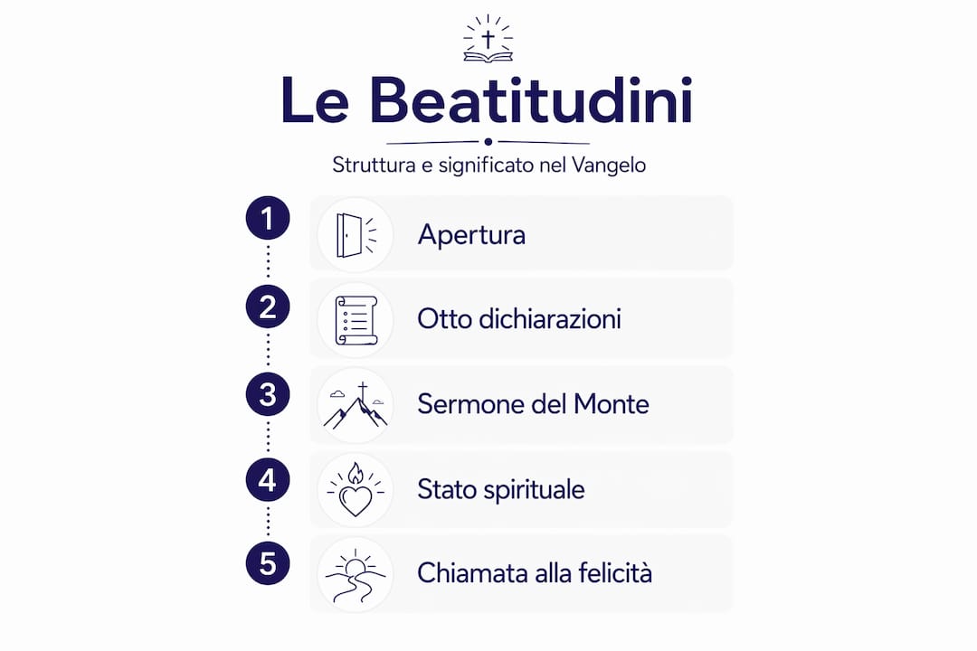 Infografica: come sono strutturate e cosa rappresentano le Beatitudini