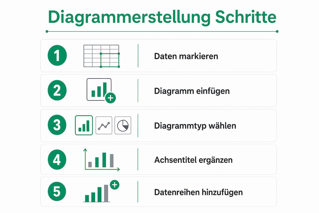 Schritt-für-Schritt-Infografik: So erstellen Sie Diagramme in Excel