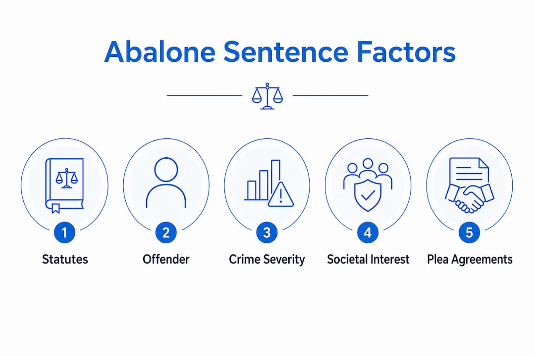 Infographic showing key factors in abalone sentencing.