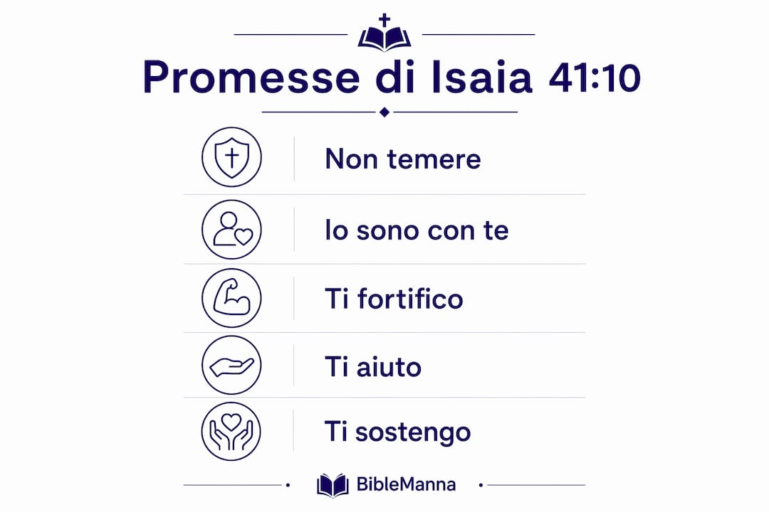 Infografica: le cinque promesse fondamentali di Isaia 41:10