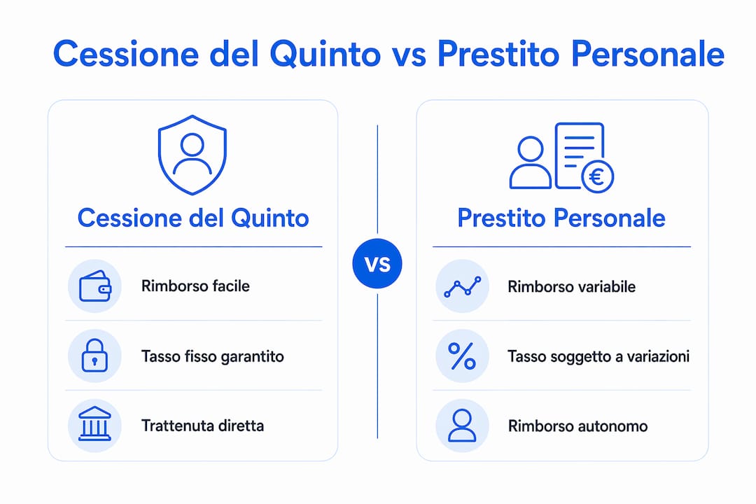 Infografica: differenze tra cessione del quinto e prestito personale
