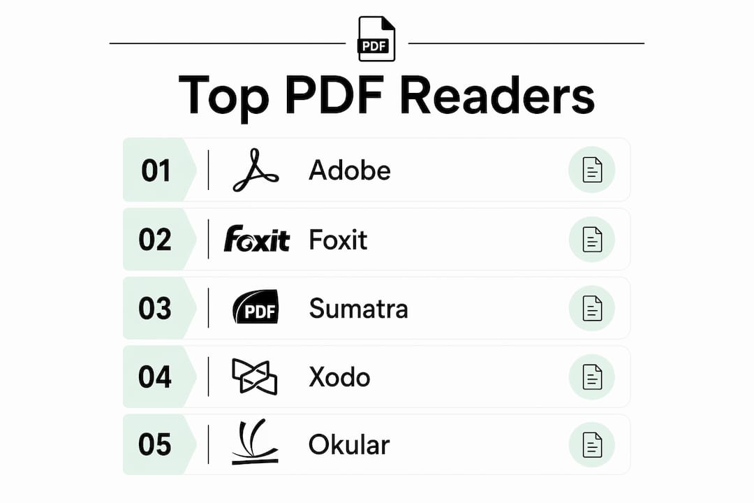 Infographic ranking top PDF readers for students