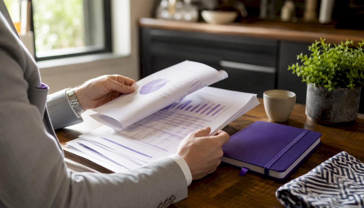 Hands reviewing software engineer pay report