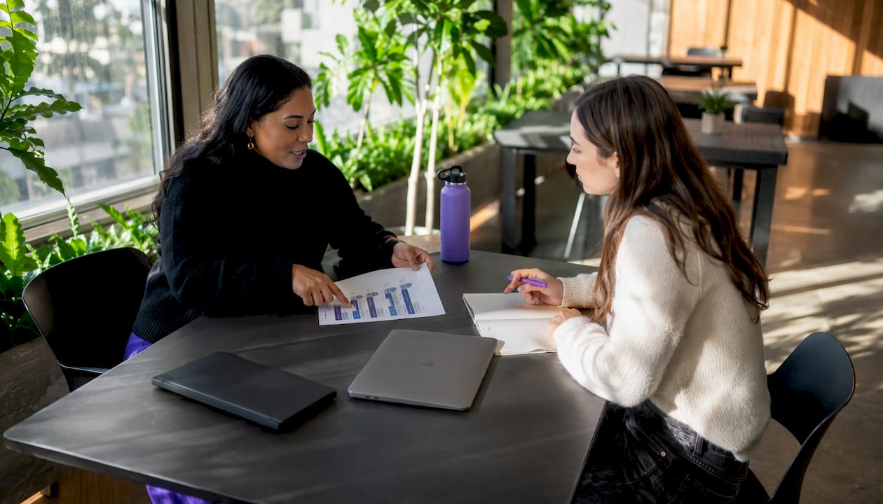 Career coaching discussing Airbnb level mapping