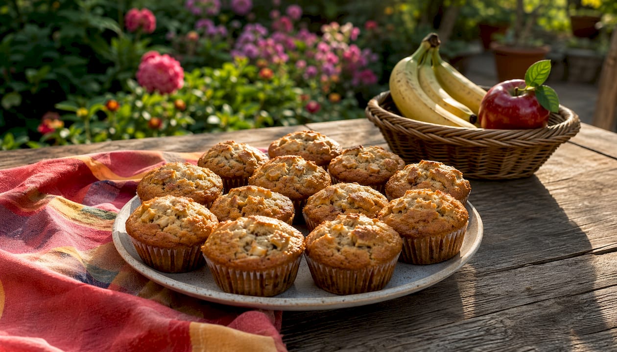 Apple and Banana Muffin Recipe: 12 Moist Muffins