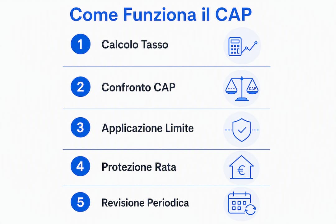 Infografica: le fasi essenziali del mutuo con tasso CAP