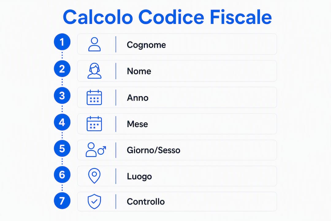Schema verticale per la generazione del codice fiscale italiano