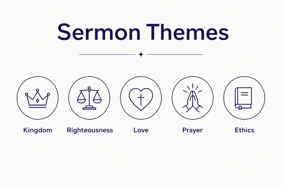 Infographic showing major Sermon on the Mount themes
