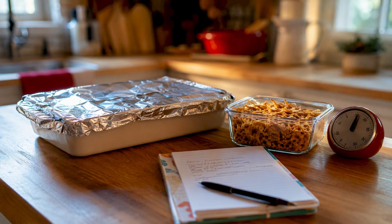 Make-ahead casserole covered and prep items