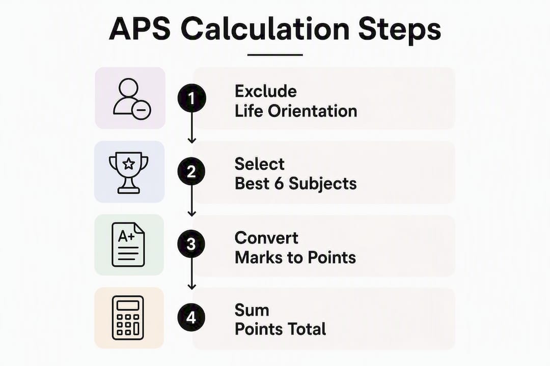 Infographic outlining steps to calculate APS