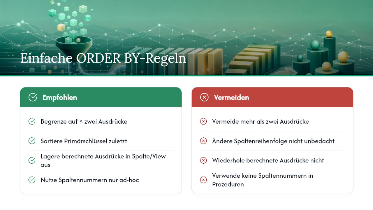 Wann einfache ORDER BY-Regeln besser sind als komplexe Sortierungen — overview diagram