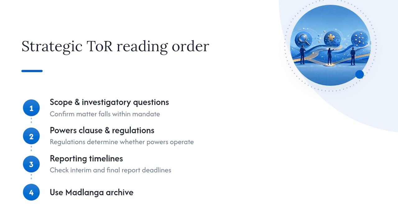 Reading ToR strategically: how the Madlanga archive helps — overview diagram