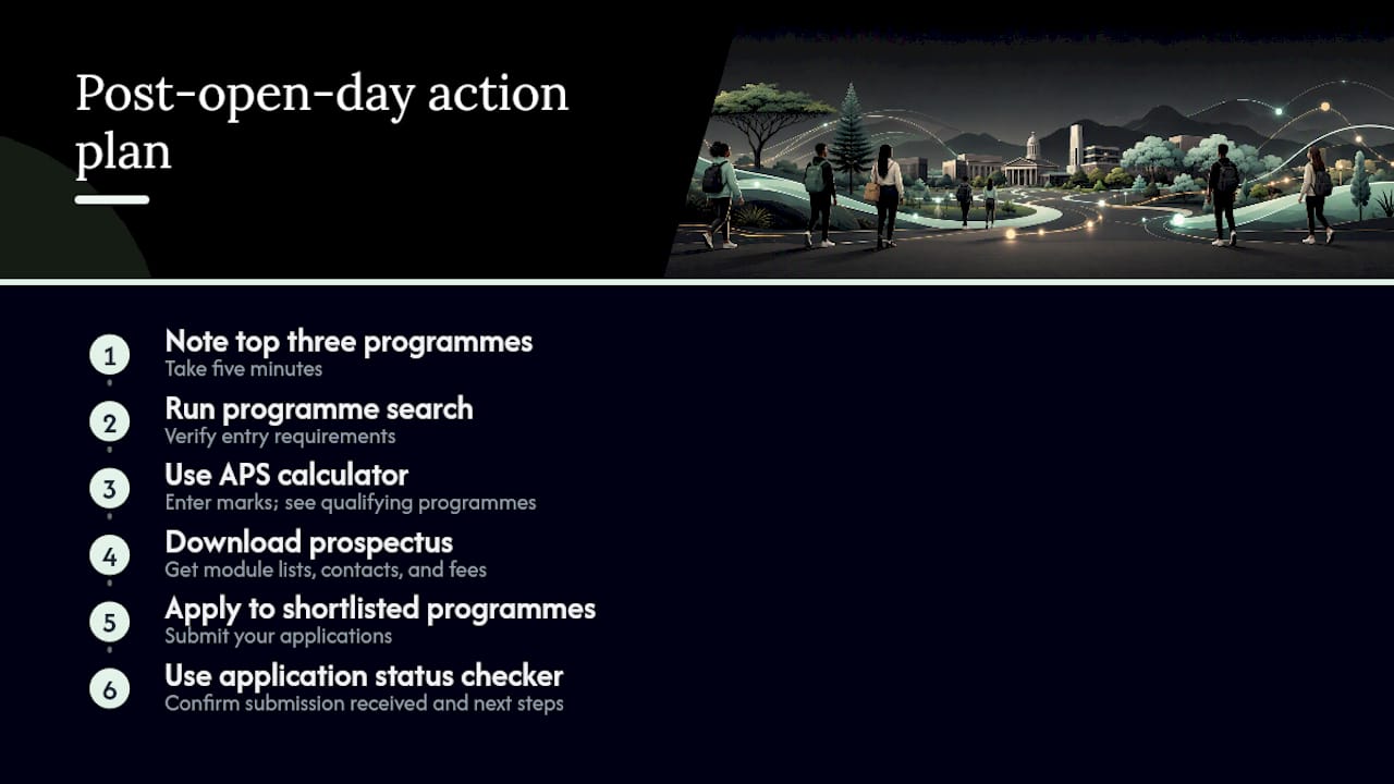 Tools that help you act after an open day — overview diagram