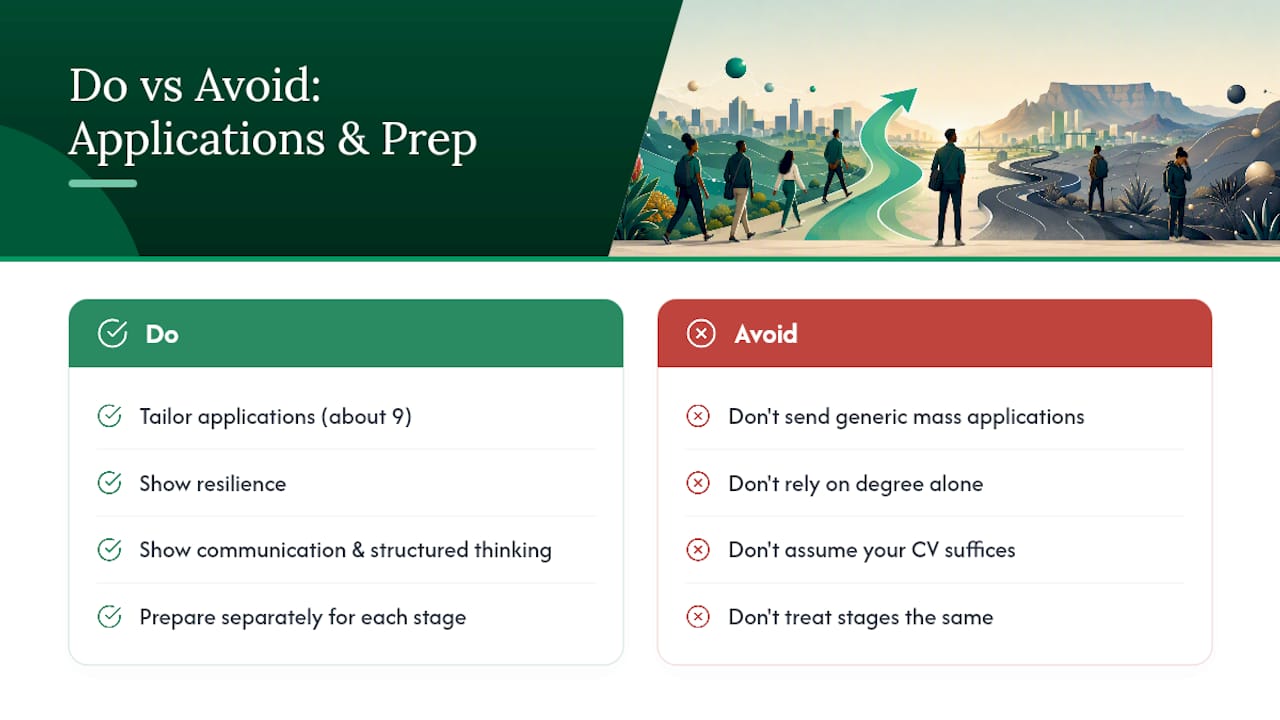 What most graduates get wrong about the process — overview diagram