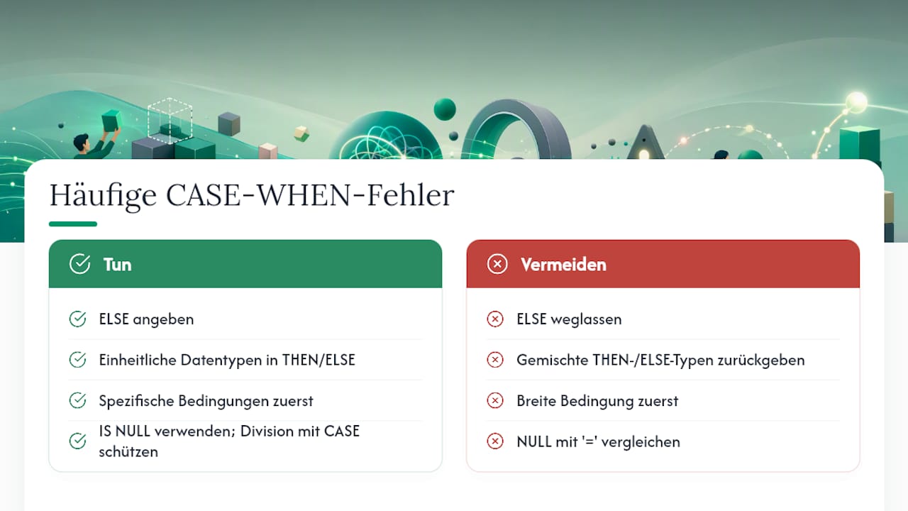 Welche Fehler passieren mit CASE WHEN am häufigsten? — overview diagram