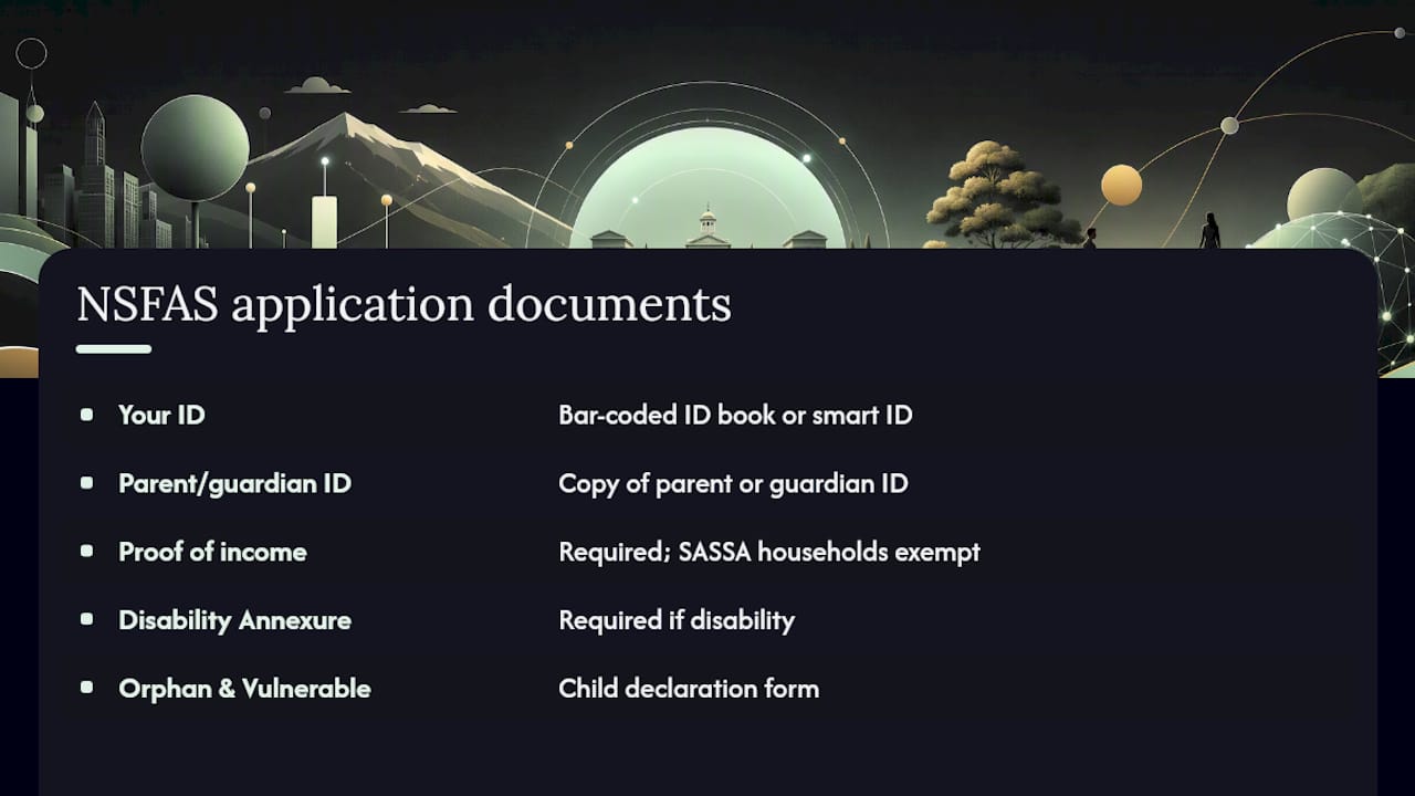 What documents do I need to apply for NSFAS? — overview diagram