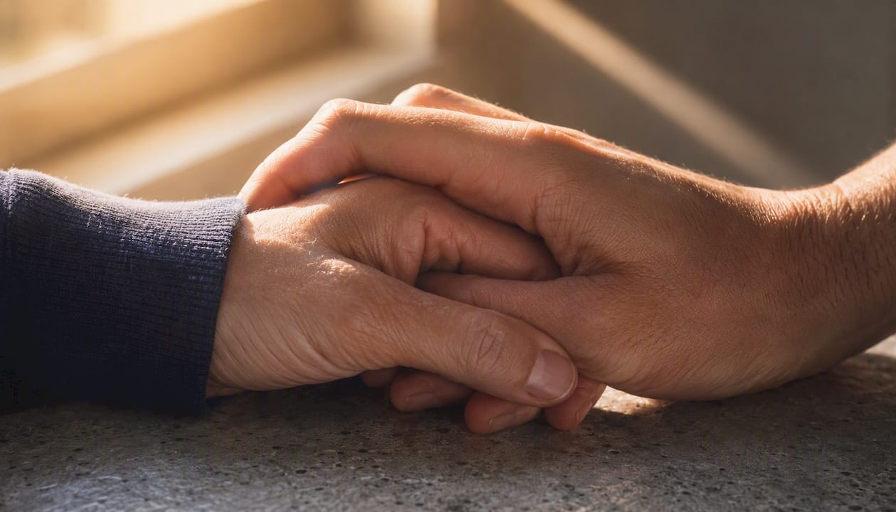Dos manos entrelazadas que simbolizan una amistad sincera y leal.