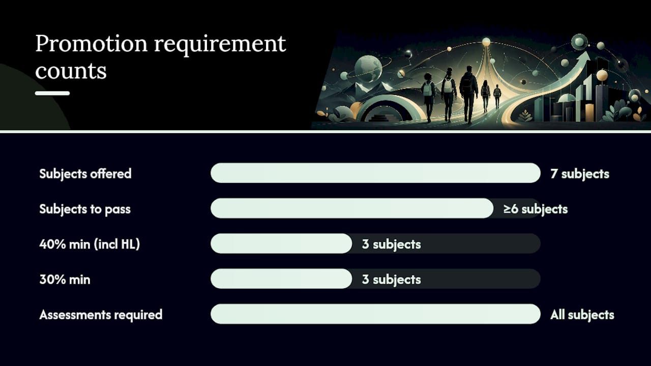 Diagram of Grade 11 promotion requirements