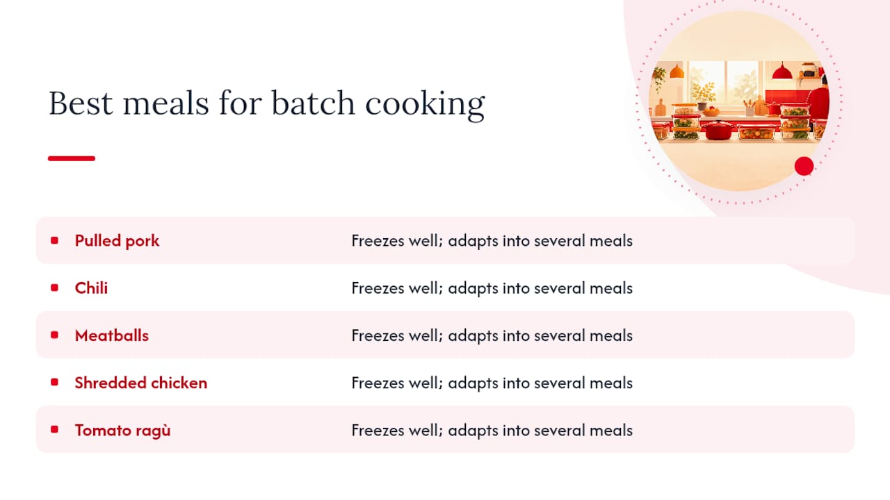 Comparison of best batch cooking meals