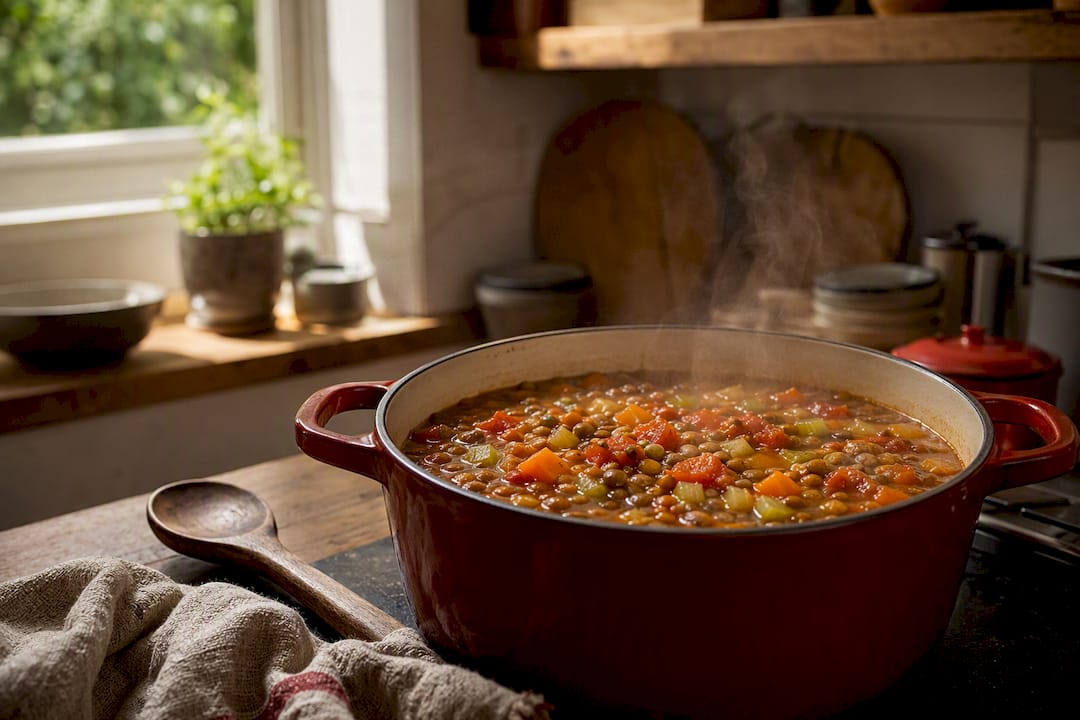 One-pot lentil and vegetable stew