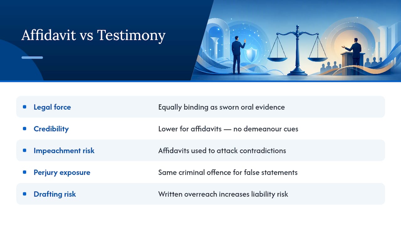 Can an affidavit carry the same weight as testimony? — overview diagram