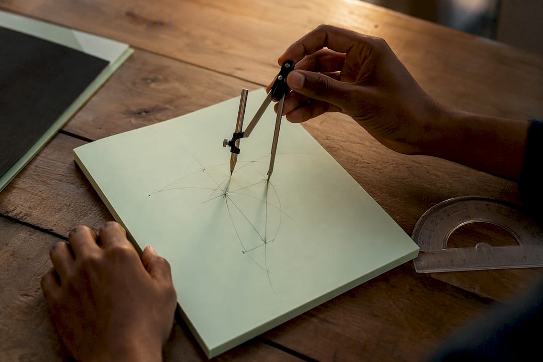 Hand drawing geometry proof diagram