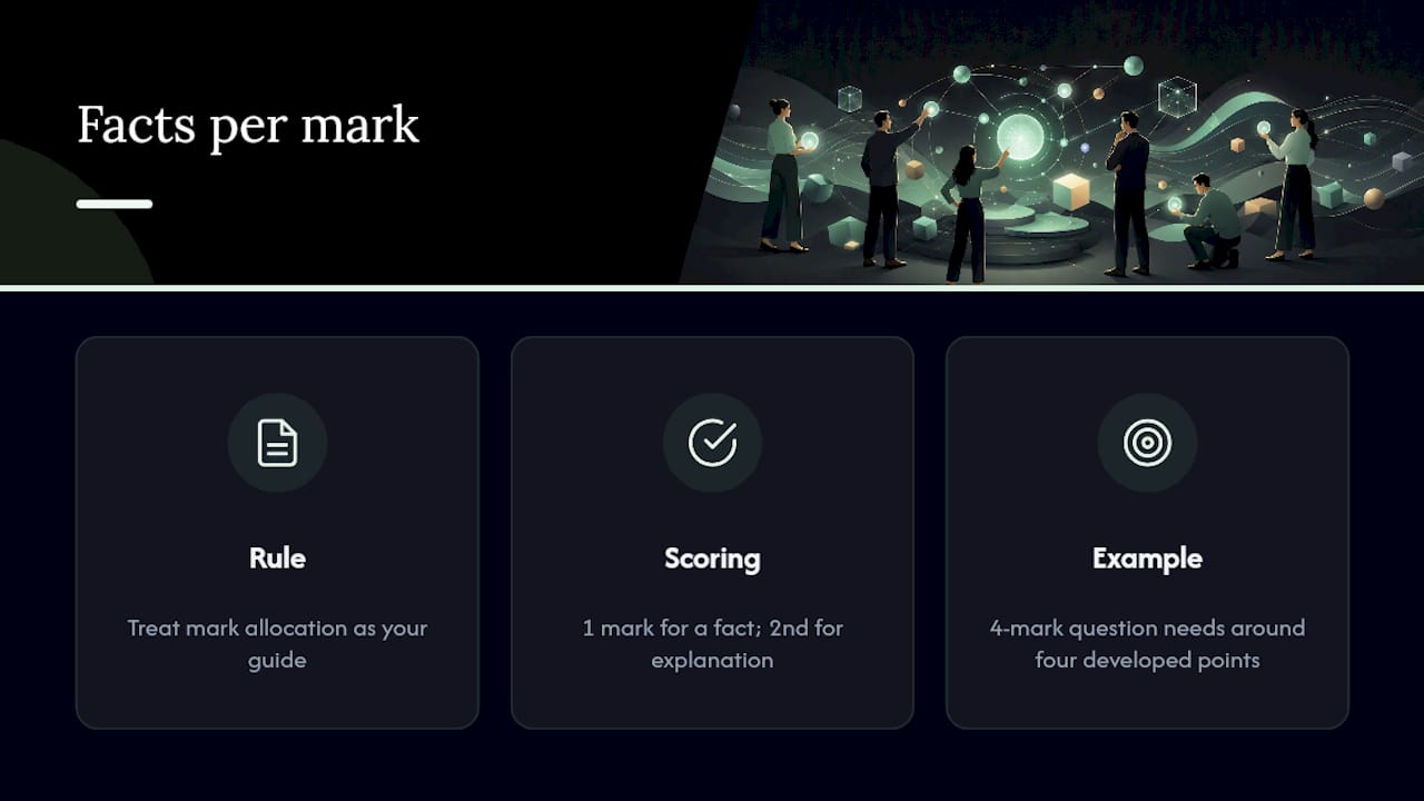 How many facts should I include per mark? — overview diagram