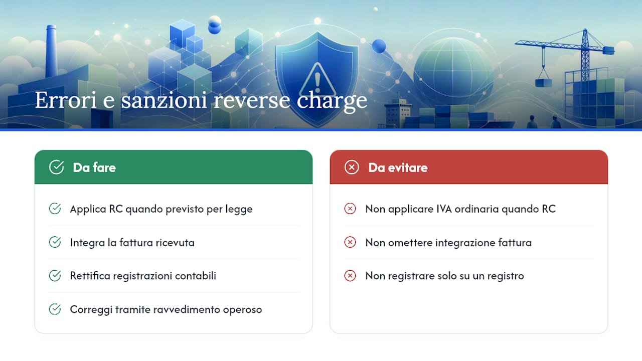 Errori comuni e sanzioni per reverse charge applicato male — overview diagram